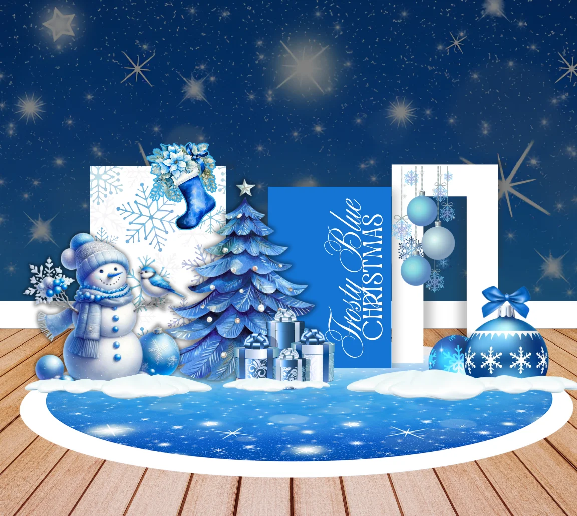 Copy of Frosty Blue Christmas - Arch Wall (1)