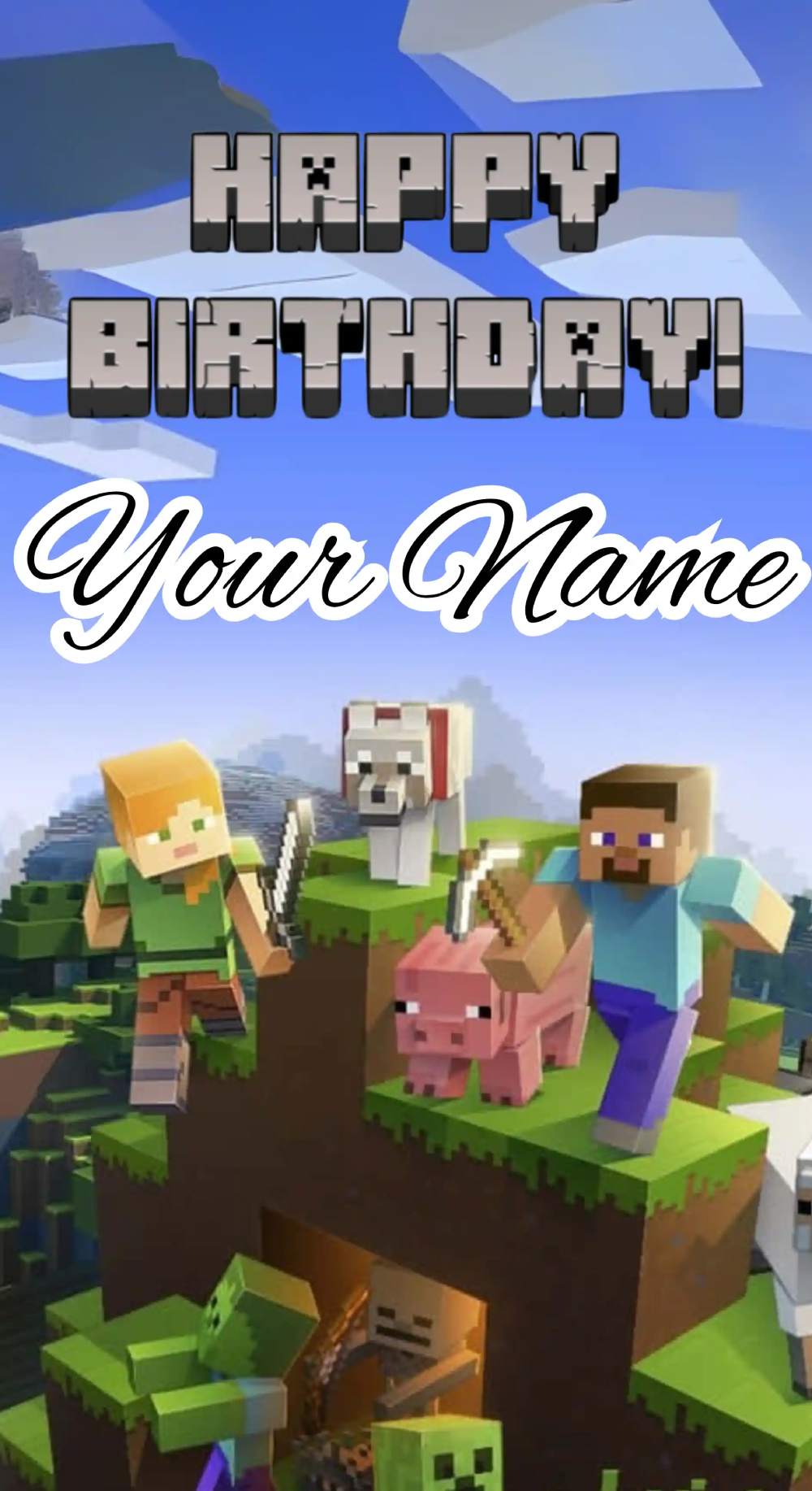Copy of Minecraft-themed Party - Jumbo Card (1)