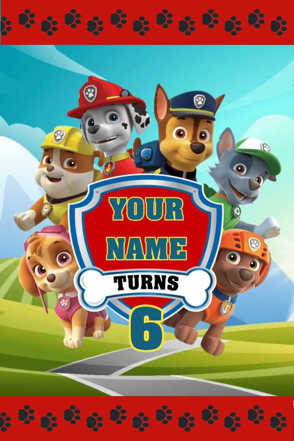 Copy of Paw Patrol Pups Playtime - Jumbo Card